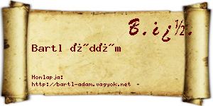 Bartl Ádám névjegykártya